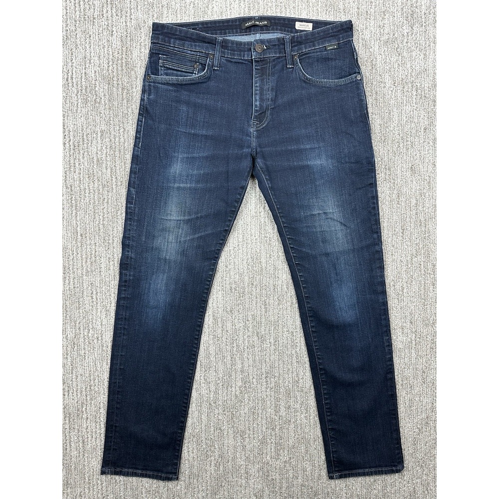 Mavi Marcus Slim Straight Leg Jeans Men's Size 34x32 Blue Dark Wash Denim Pants